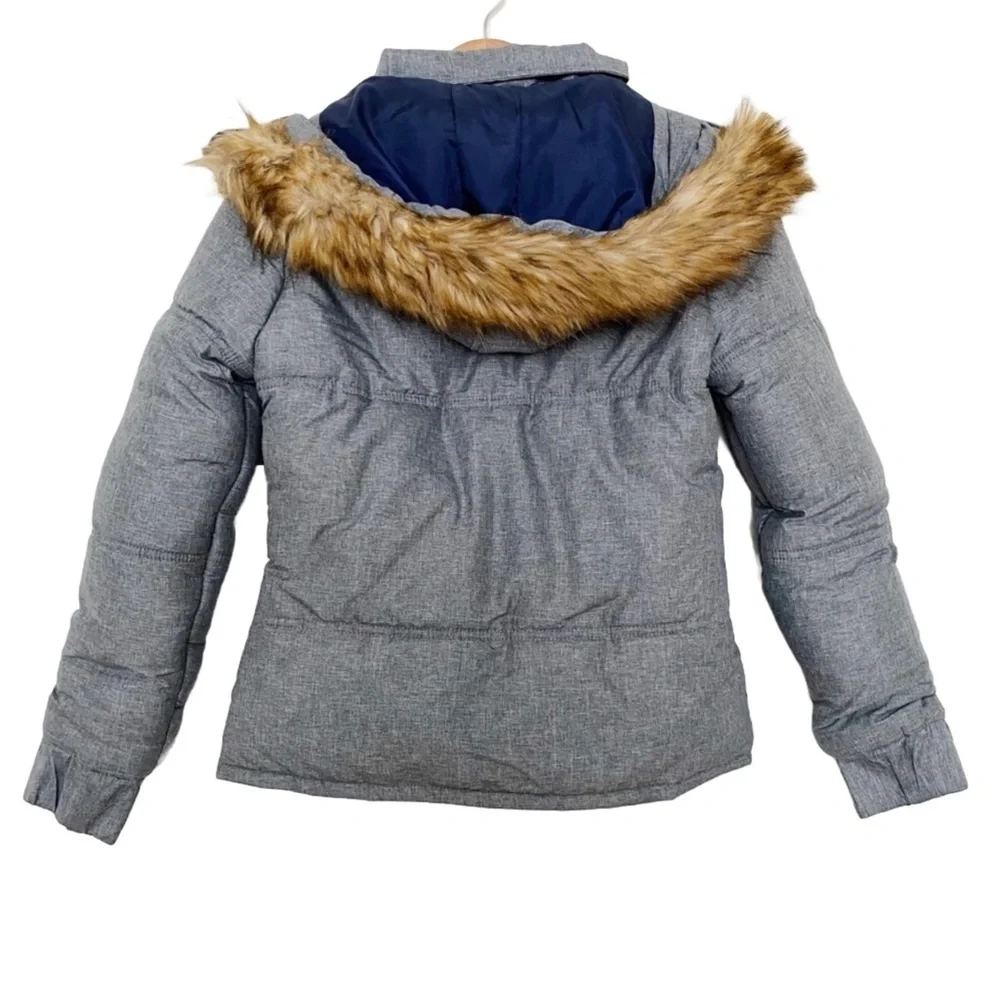 NEW TRUE RELIGION SNOW SKI PUFFER BOMBER JACKET GRAY FUR HOOD WINTER COAT